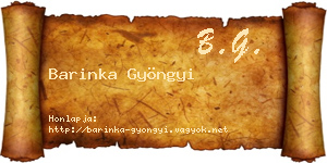 Barinka Gyöngyi névjegykártya