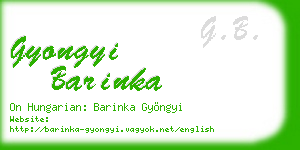 gyongyi barinka business card