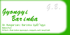 gyongyi barinka business card